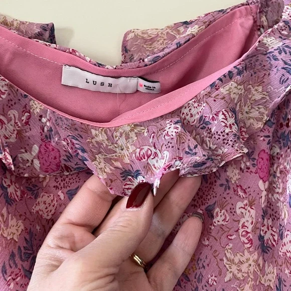 NWT Lush Brand Orchid Pink Floral Dress Women’s Size Medium - Picture 7 of 16